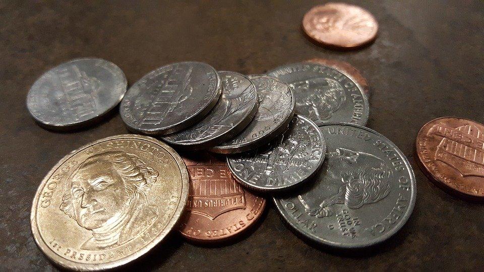 Coins, Finance, Saving, Us Dollar, Quarter, Nickel
