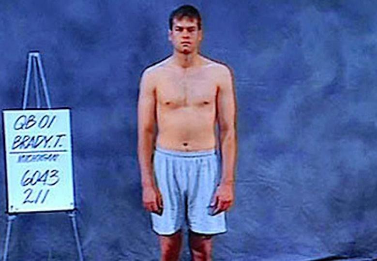 Foto Tom Brady saat ikut NFL combine tahun 2000