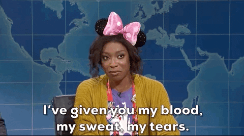 Project management fundamentals: Blood Sweat And Tears SNL GIF 