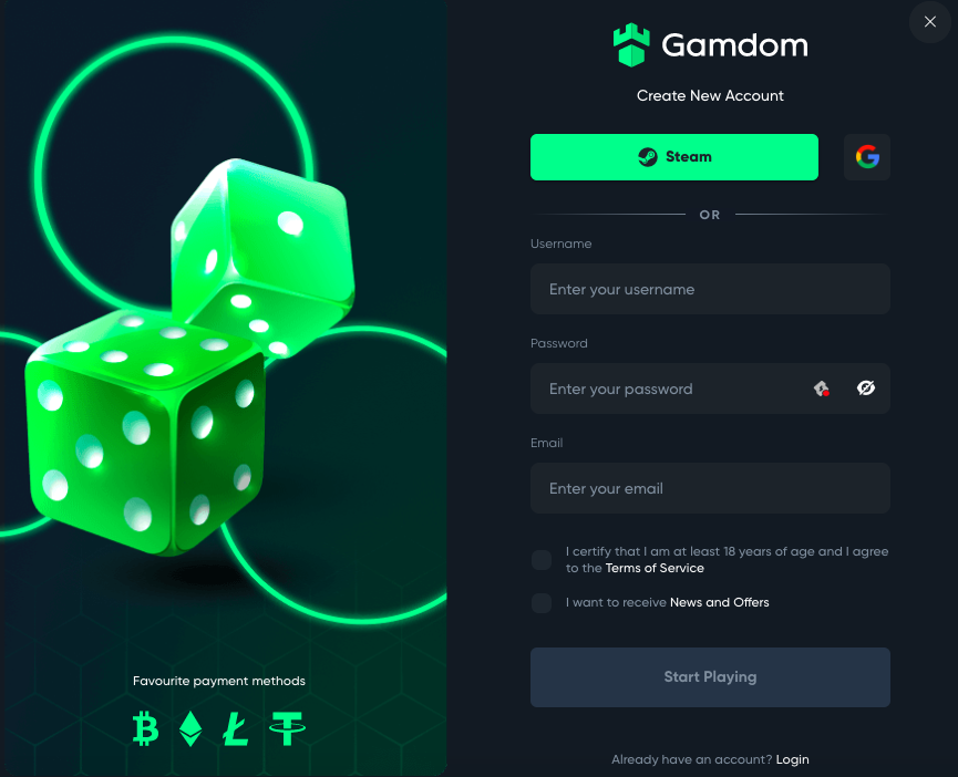 gamdom-review-how-to-register