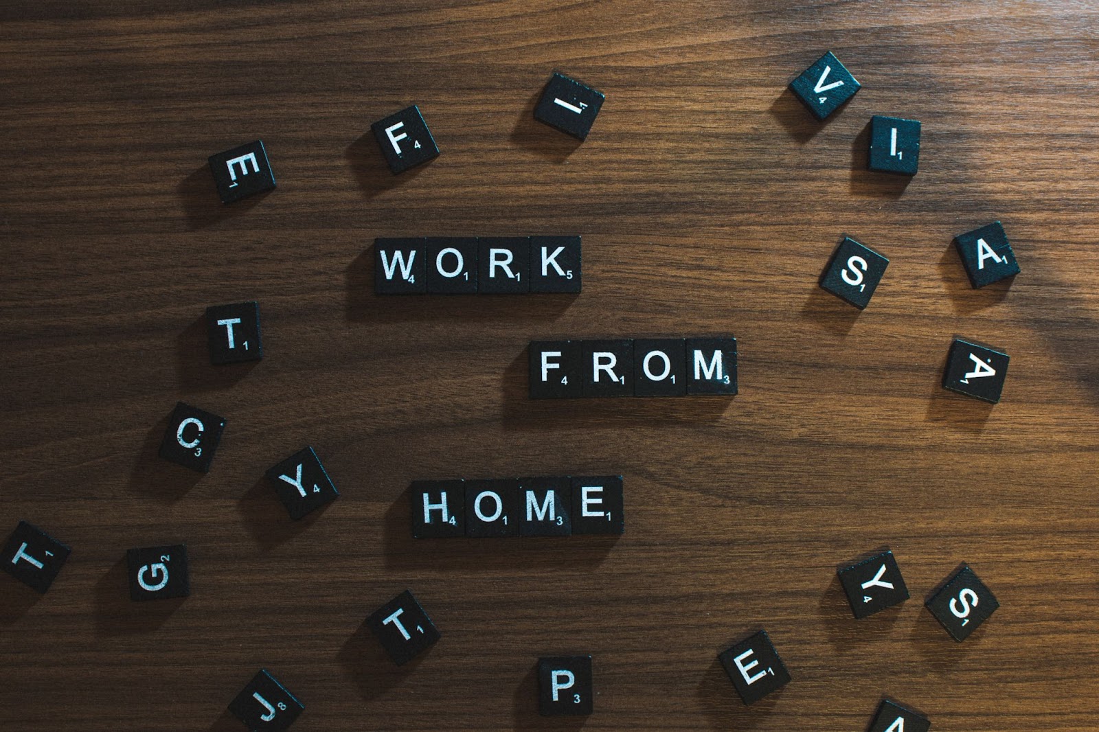 Work From Home Tiles on a Desk