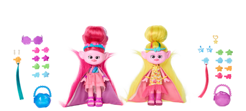 Two dolls with colorful hair

Description automatically generated