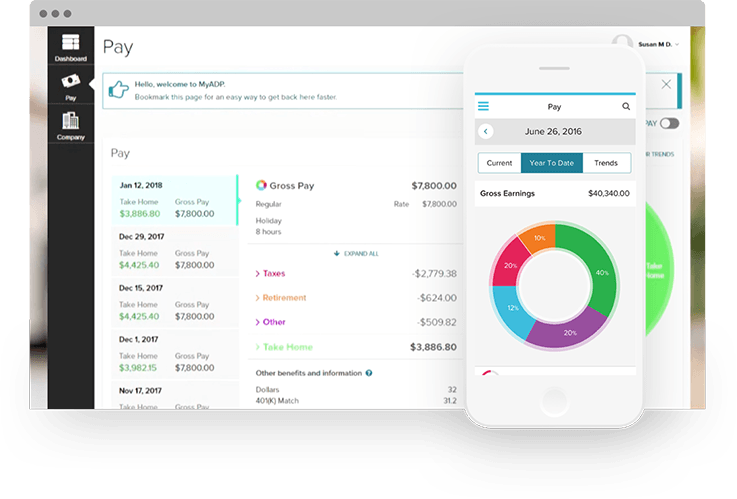 ADP supports global payroll through product add-ons and flexible ways to pay employees. Employees can easily track their earnings on a browser or via mobile device.