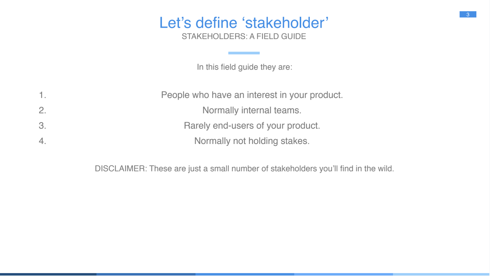 Defining stakeholder