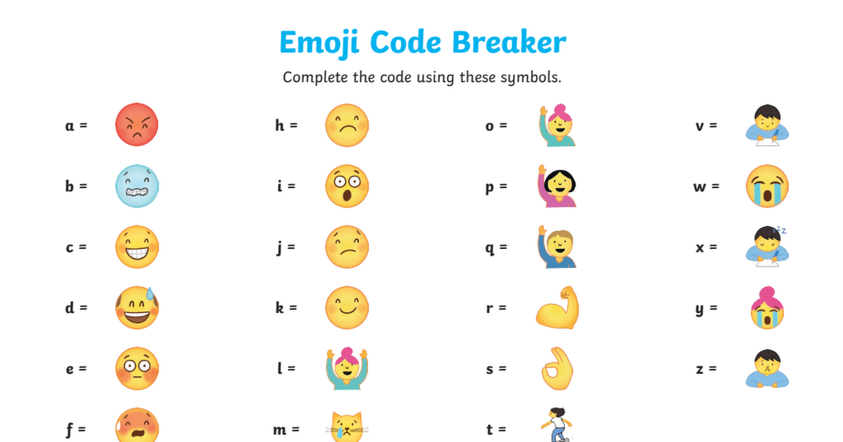 Emoji Code Breaker Secret Message 1 4 Pdf Google Drive