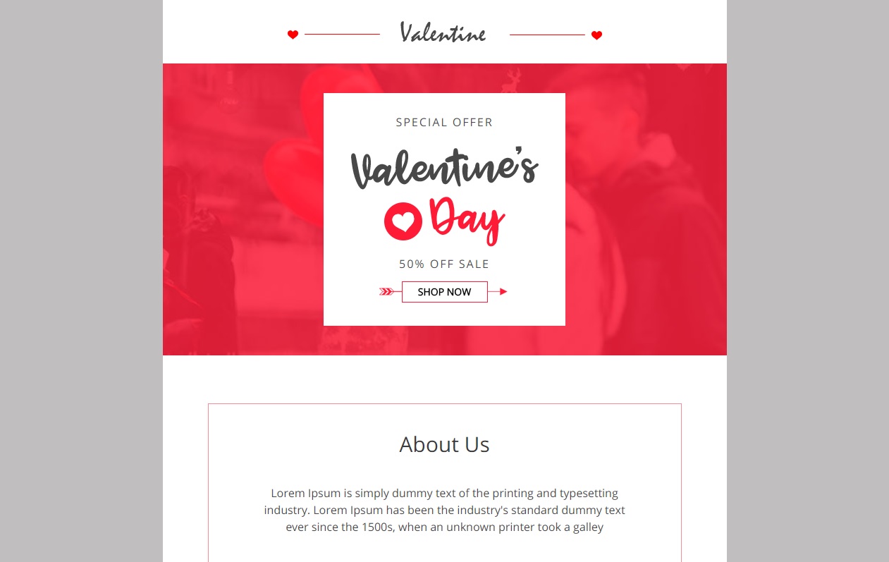 JD Valentine Email Template