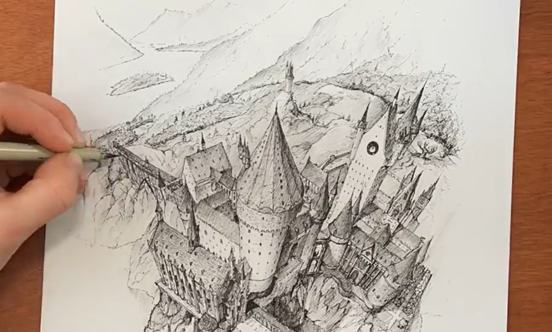 sketch of hogwarts