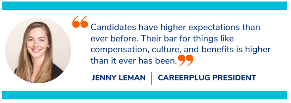 Jenny Leman quote on candidate expectations 