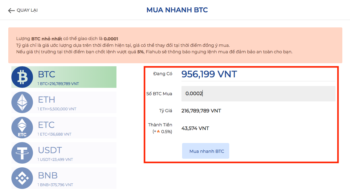 Mua Bitcoin qua Viettel Pay