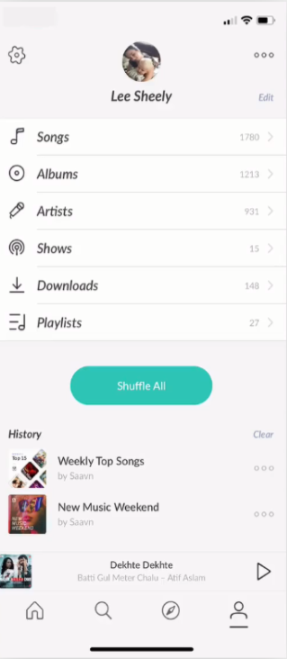 JioSaavn Premium Audio Screen