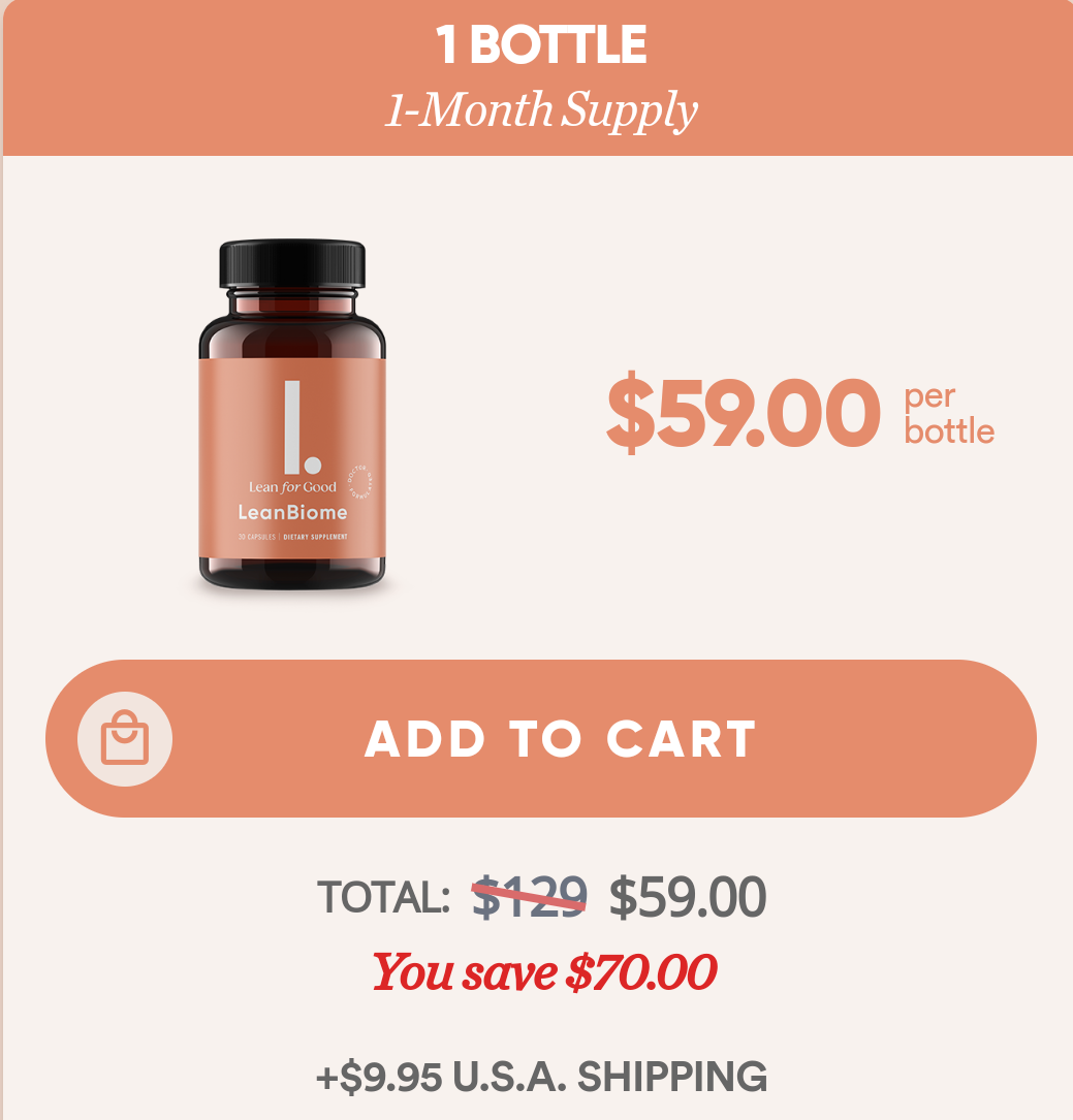 LeanBiome pricing one bottle pack