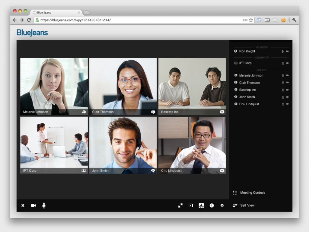 BlueJeans - a platform allowing video conferencing with recording