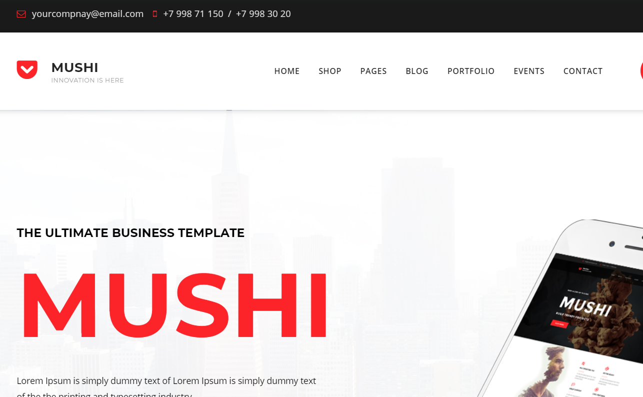 Mushi Joomla Template