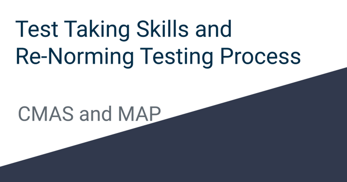 Students' Copy of Test Taking Skills and Re-Norming Testing Process