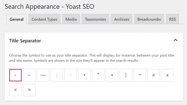 Search Appearance Yoast SEO