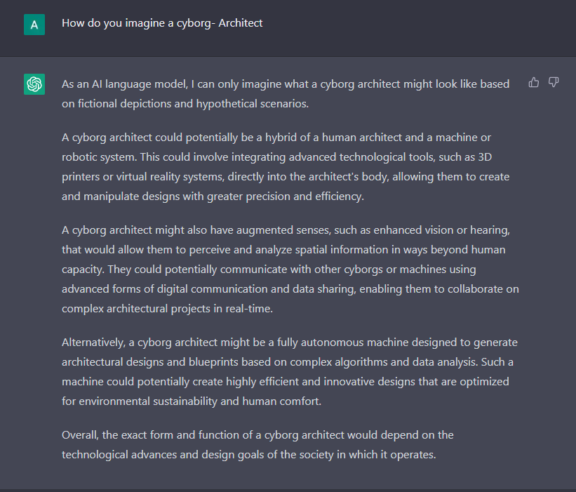 AI & architecture, where to?   Interviewing the machina
