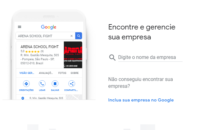 adicionar empresa no google