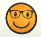 Let's draw and color the smiling with glasses face emoji.