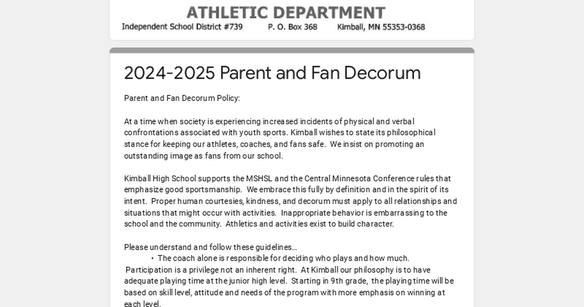 2023 2024 Pa And Fan Decorum
