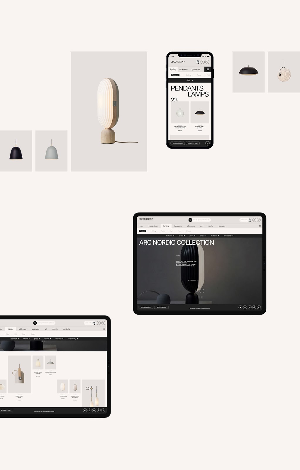 aesthetic decor Ecommerce furniture shop site UI ux Web Website