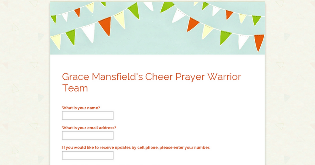 Grace Mansfield's Cheer Prayer Warrior Team