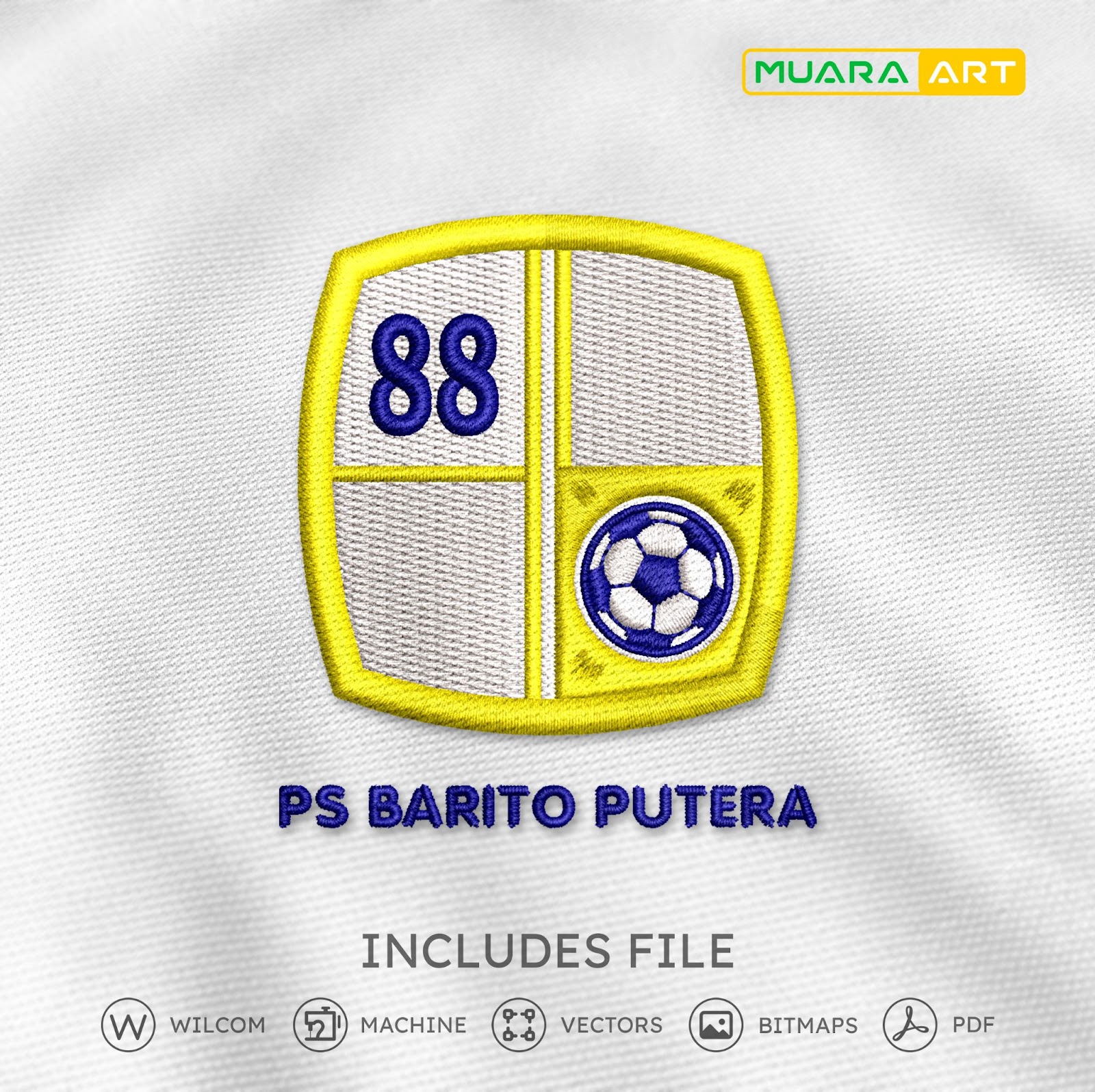 Desain Bordir Logo Barito Putera (Banjarmasin)
