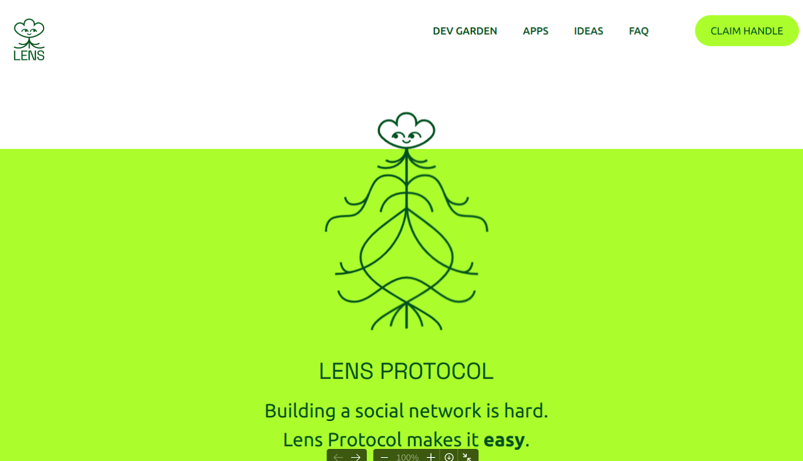 Giao diện chính của Lens Protocol.