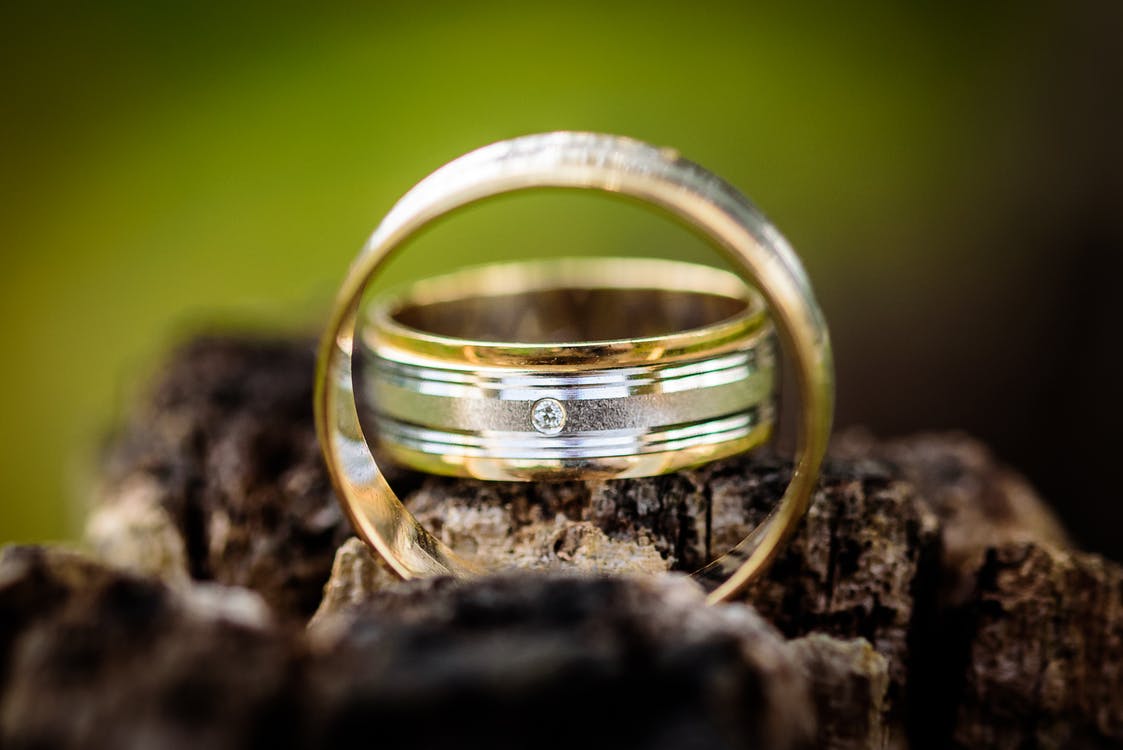 Серебряное и золотое обручальное кольцо