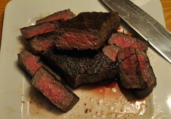 Blackened steak