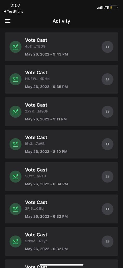 Voting activity log