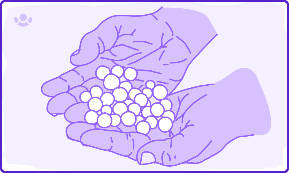 Customer.io encryption analogy: hand with pearls