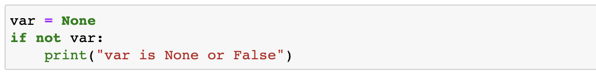 Example of if not var in python