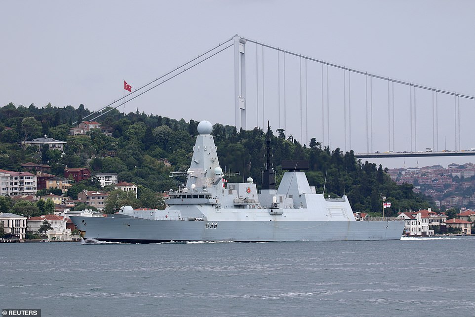 A Russian military ship allegedly fired warning shots at British Royal Navy destroyer HMS Defender after it entered Russian waters (file image)
