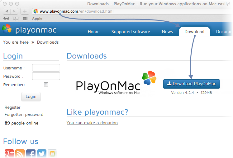 Скачать PlayOnMac для установки Windows приложений на Mac