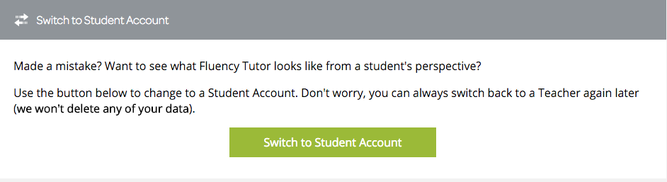 Switch to student confirmation