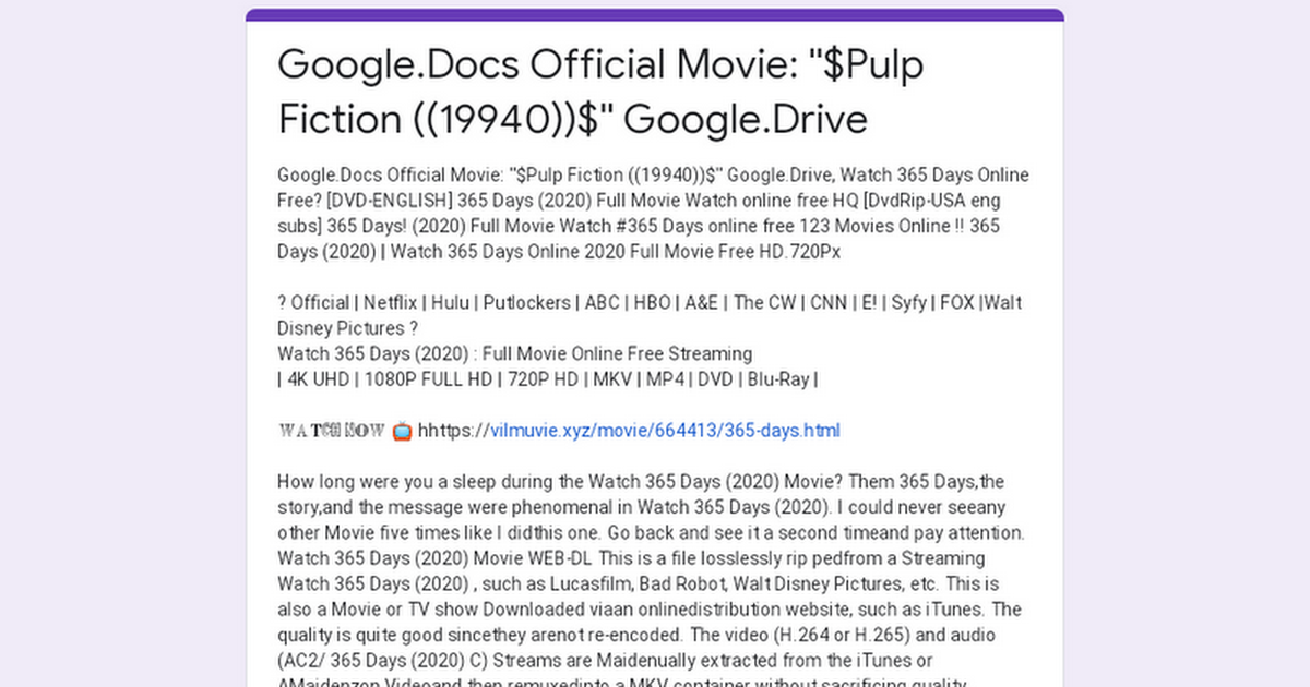 Google Docs Official Movie Pulp Fiction Google Drive