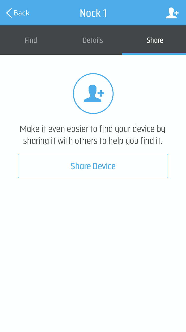 Screenshot of Breadcrumb's share device feature