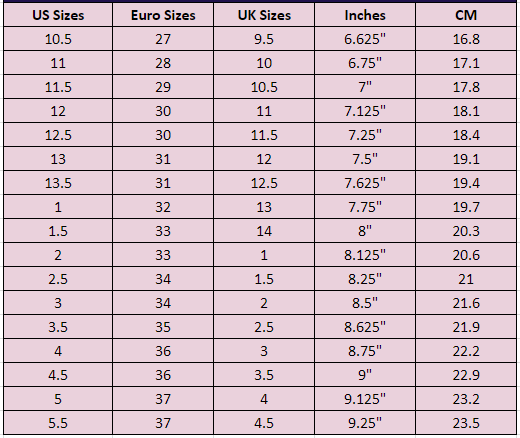 Shoe Size Chart & Conversion for Men, Women & Kids (USA, EU, UK) - Sportsly