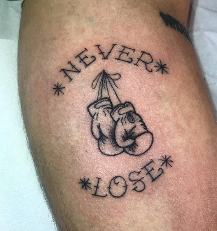 Never Lose Boxing Gloves Tattoos