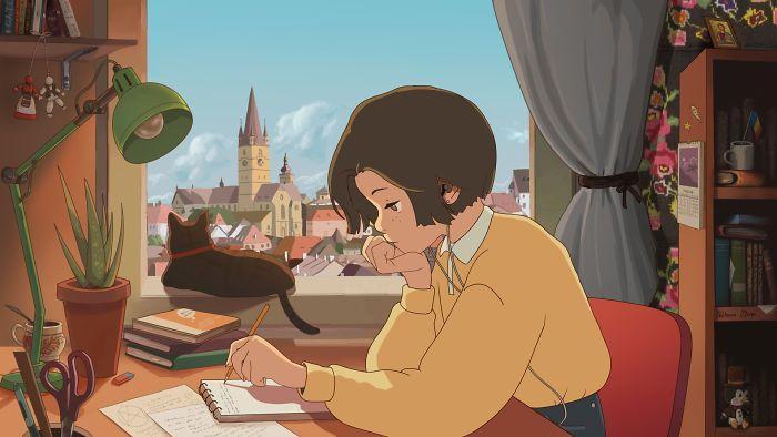 People Edit The “Lo-Fi Study Girl” Into Versions From Different Countries  Full Of Original Details (30 Pics) | Anime, Anime landschaft, Manga  zeichnen für anfänger