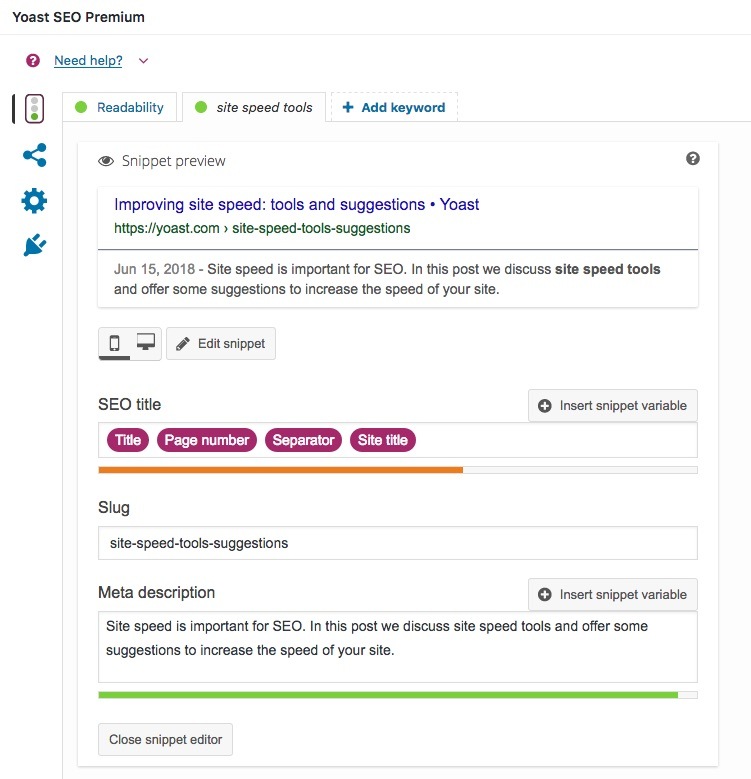 Yoast SEO plugin