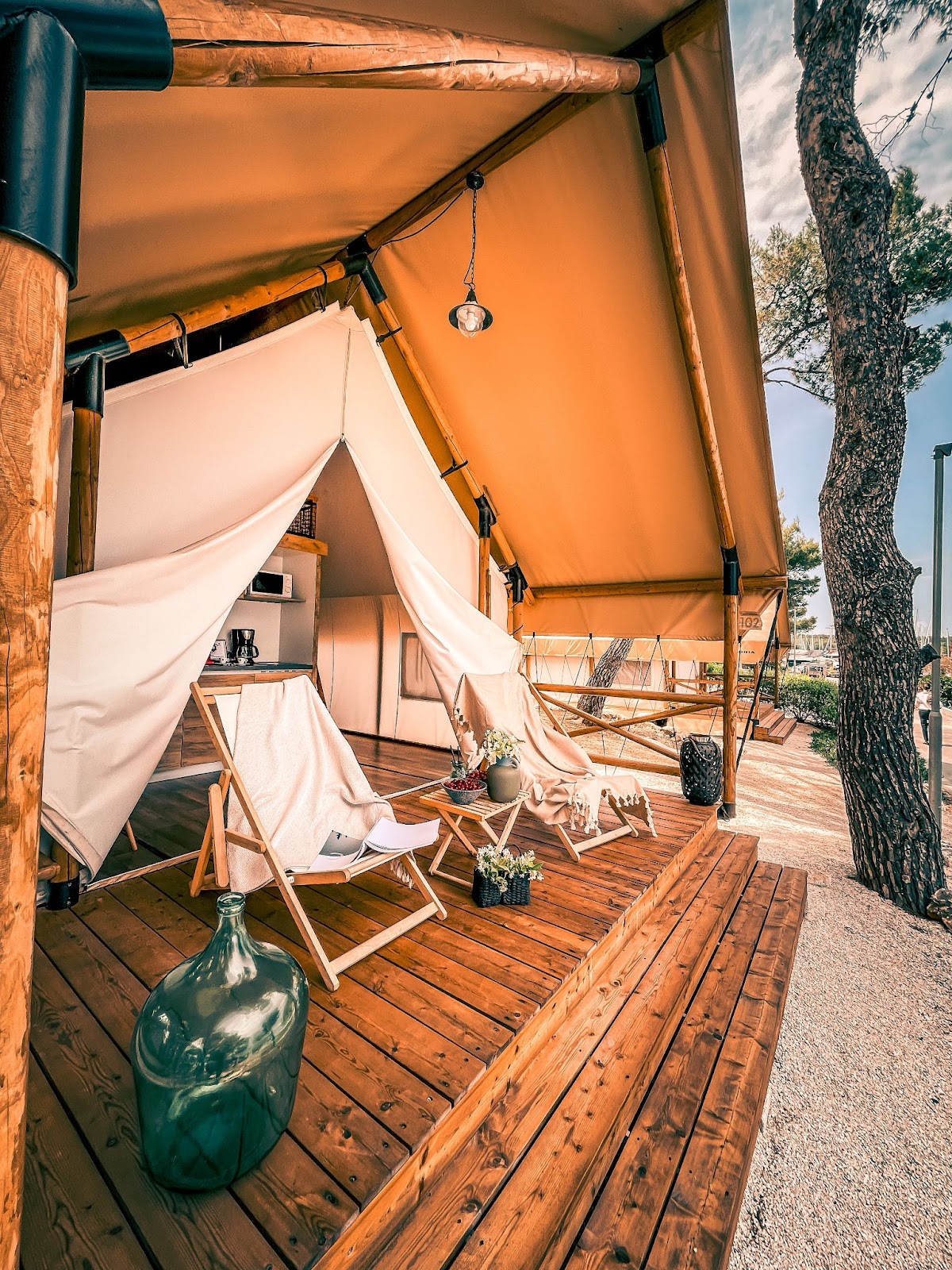 Luxury glamping tent