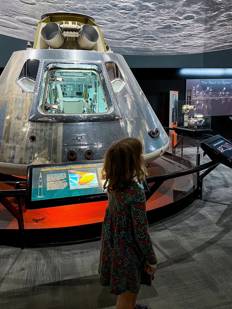 A family favorite for us was wandering the lunar exhibits, complete with an Apollo lunar lander and landing module.