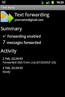 TextBusy: Forward SMS to email apk Review