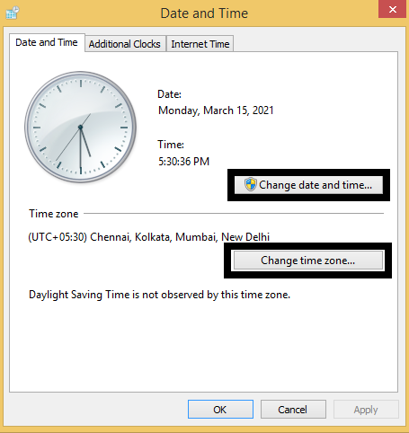 Update the Date and Time Roblox Error Code 280