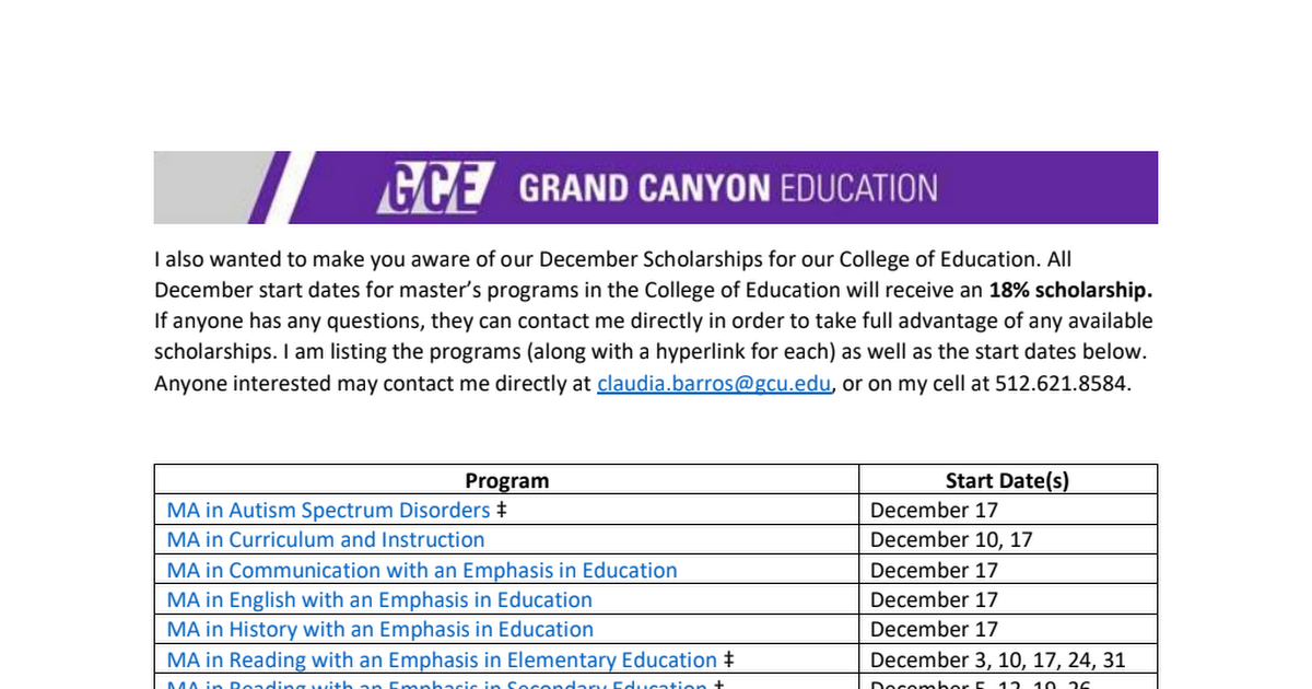 GCU College of Education DEC Start Dates.pdf