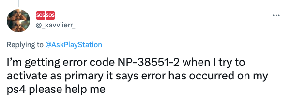 Playstation Error Code NP-38551-2