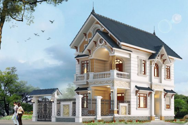 Nhà mái thái 2 tầng dạng biệt thự mini sang trọng