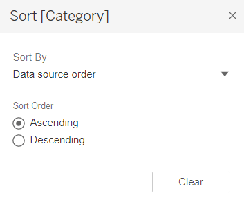 Tableau Sort Data