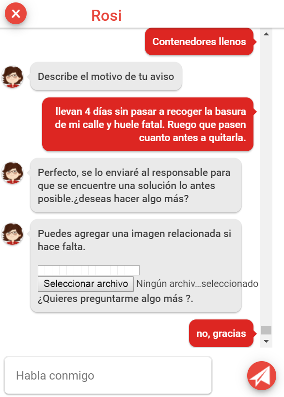 Rosi, chatbot de atención ciudadana del Ayuntamiento de Murcia que lidera los estándares de actualmente existentes 4